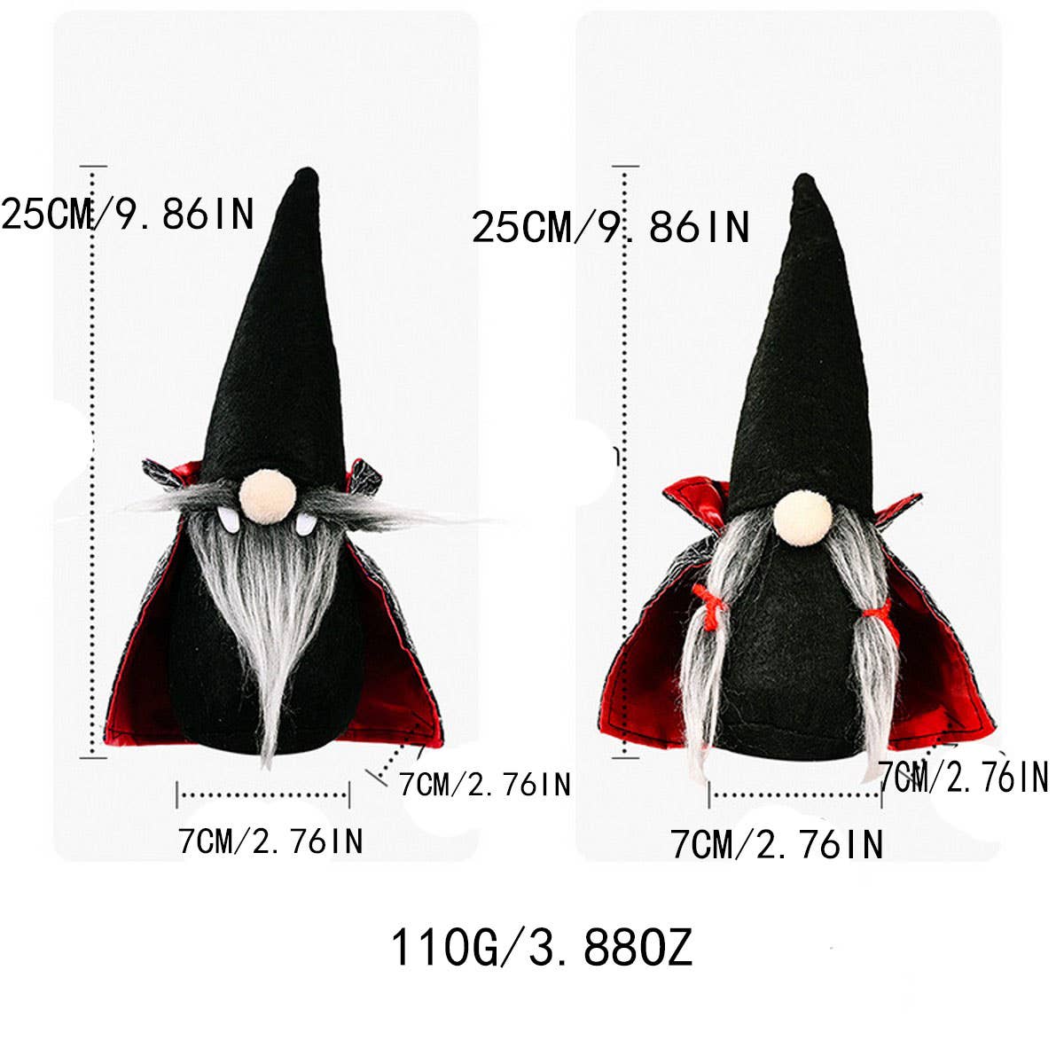 CWMM10254_HALLOWEEN FACELESS GNOME WITCH VAMPIRE DOLL