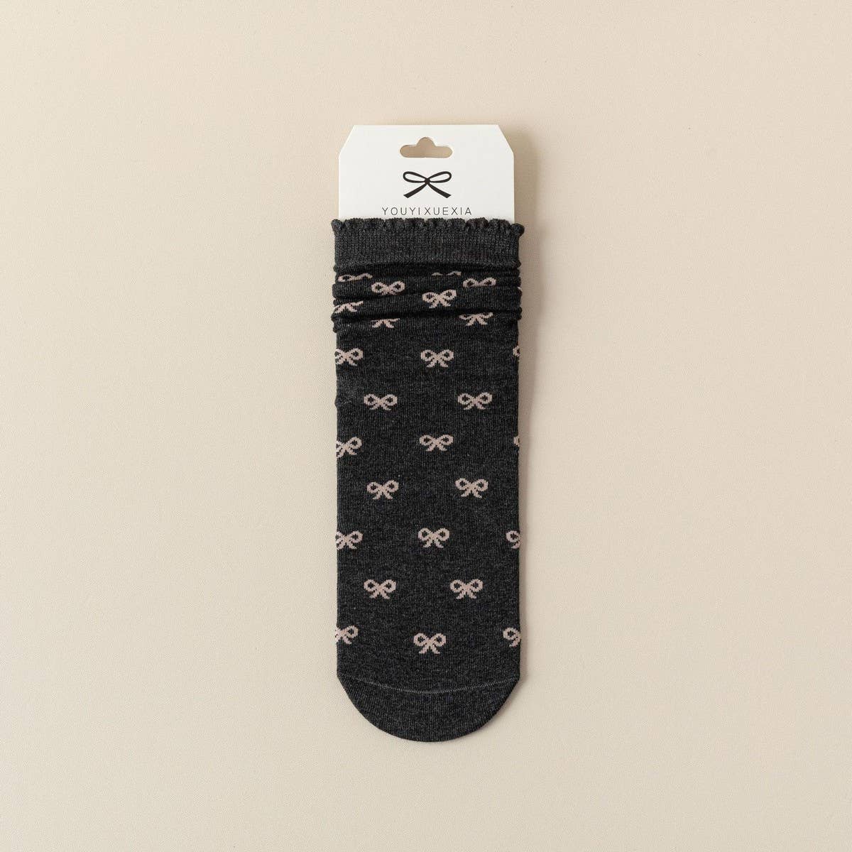 VERSATILE WOOD EAR LACE BOWKNOT MID-CALF SOCKS