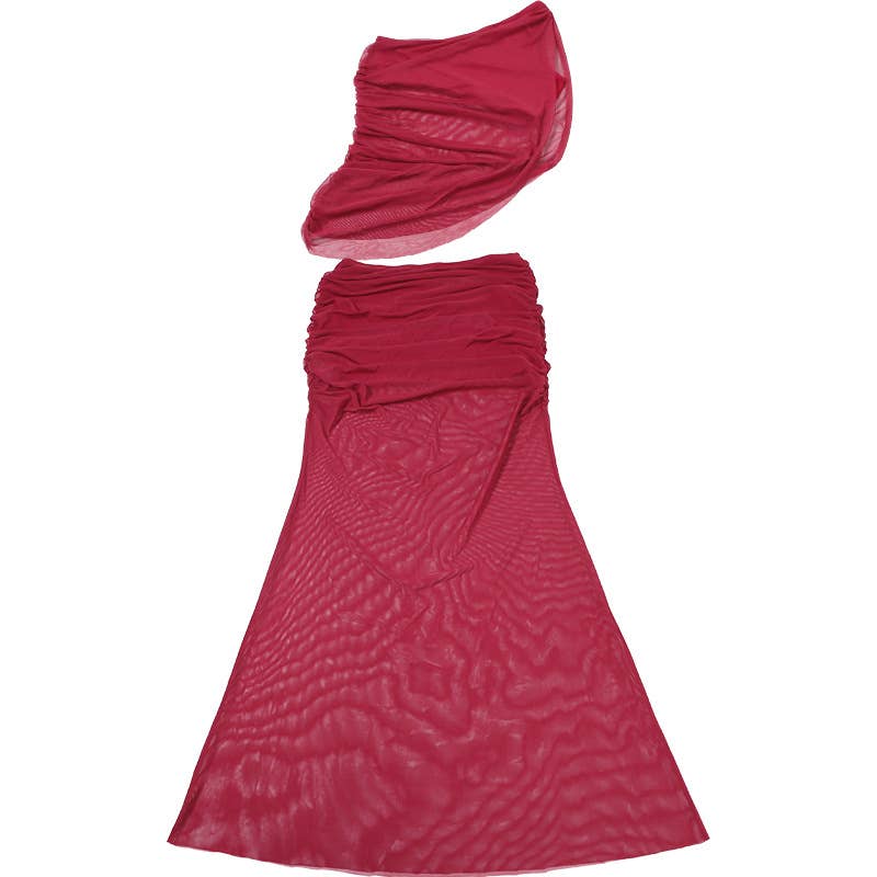 Sexy Off-Shoulder Crop Top with Bodycon Skirt Set