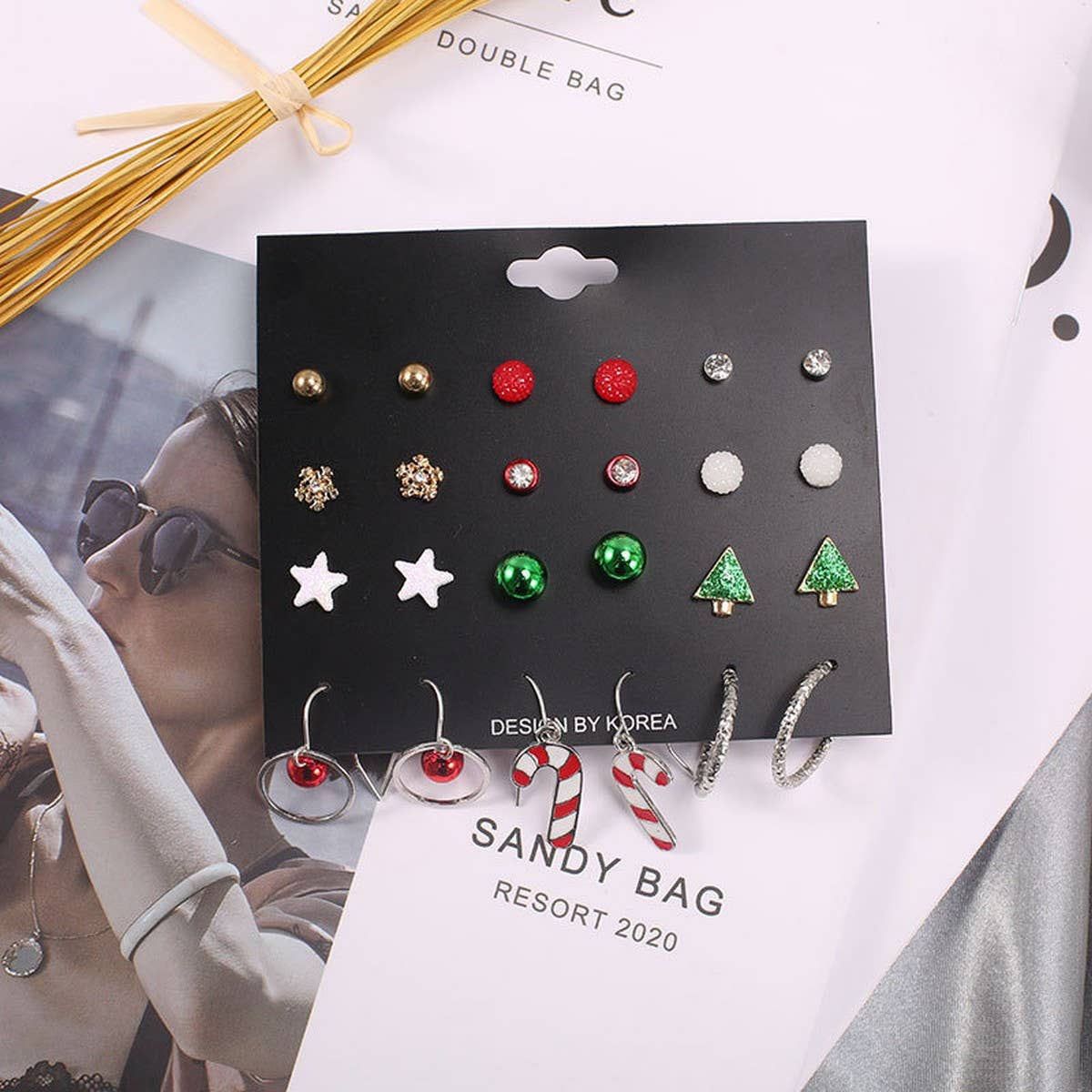 CHRISTMAS EARRING COMBINATION CARTOON EARRING SET