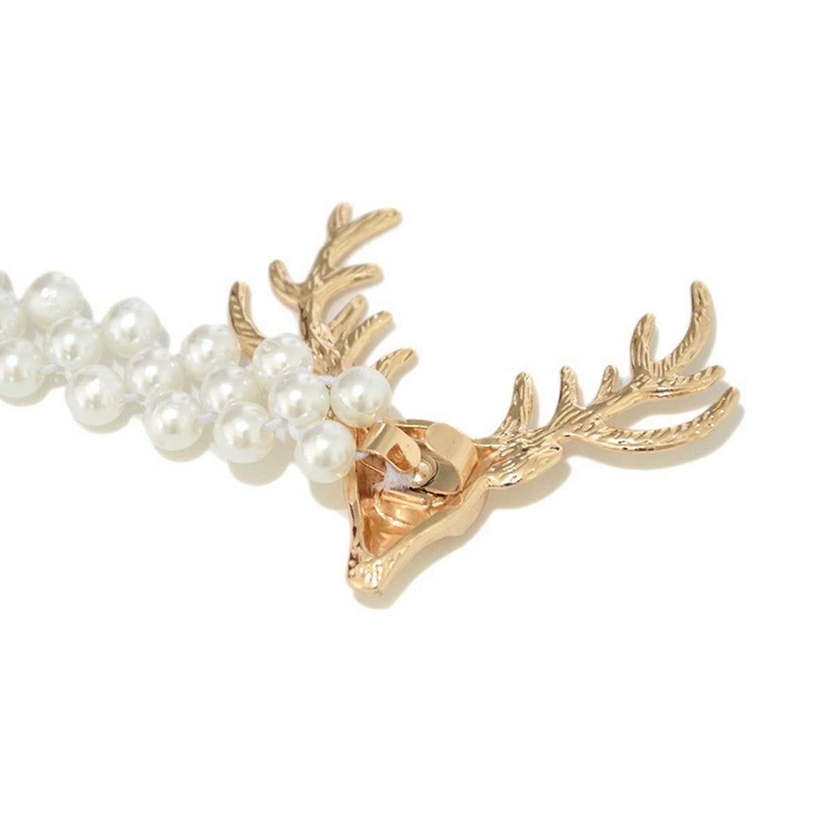 ELEGANT DEER HEAD BUCKLE PEARL WAIST CHAIN_CWABE0506