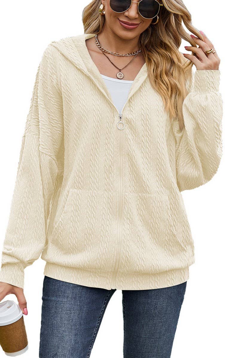 CWOCO0885_SOLID COLOR POCKET LOOSE HOODED SWEATSHIRT COAT