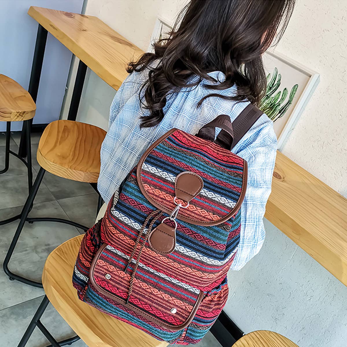 BOHO VINTAGE BACK-TO-SCHOOL CANVAS BACKPACK_CWAB2214