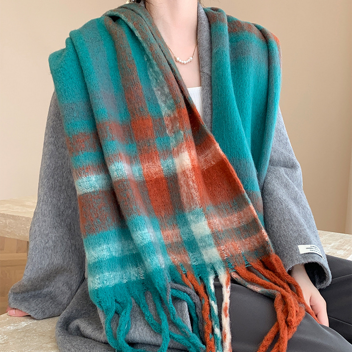 Plush AC Scarf ??Thick Soft Winter Wrap_CWASC2701