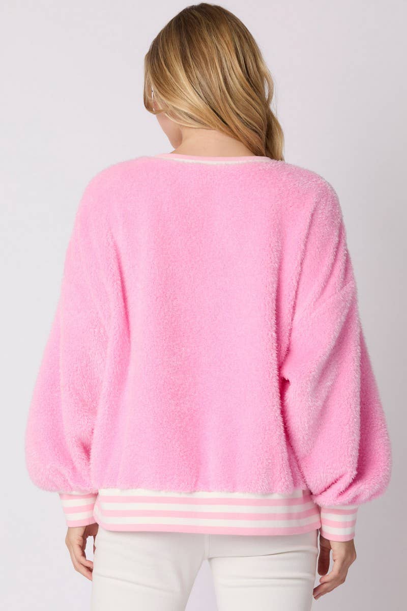 CWOSWL07754_CHRISTMAS LETTER RHINESTONE PULLOVER SWEATSHIRT