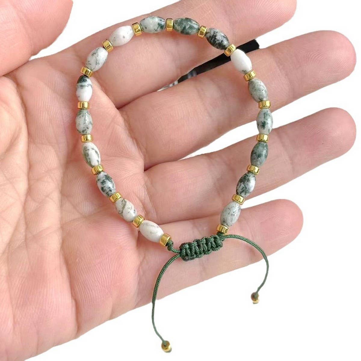 WATERWEED RICE BEADS YOGA BRAIDED BRACELET