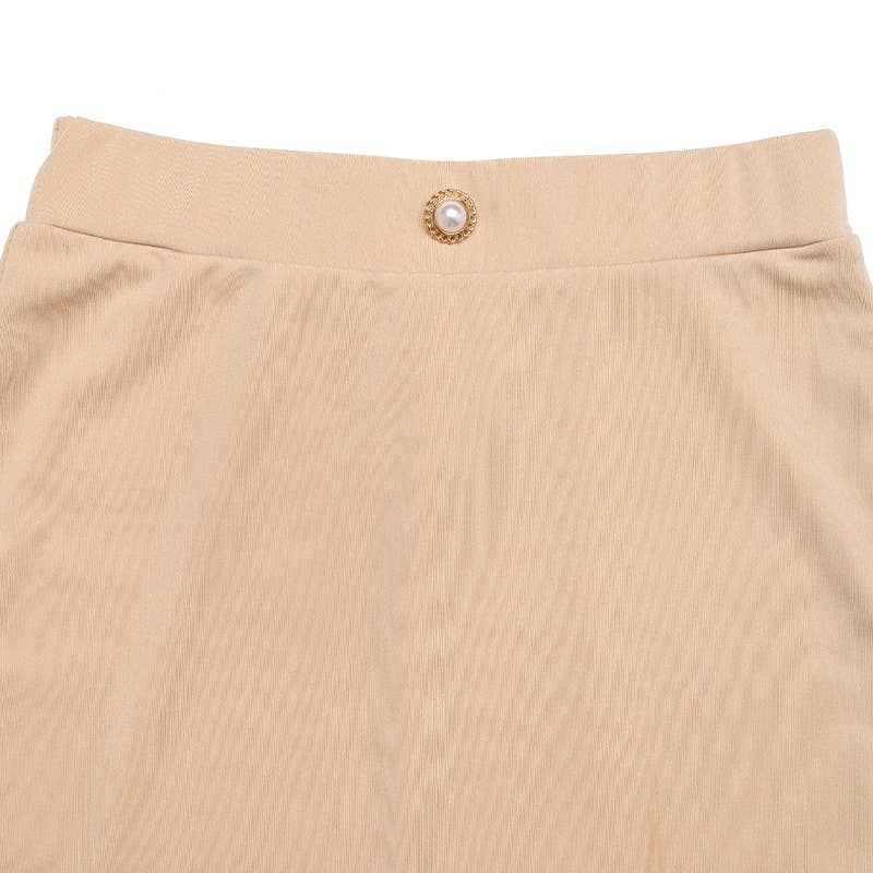 Leisure vacation button cascade long skirt