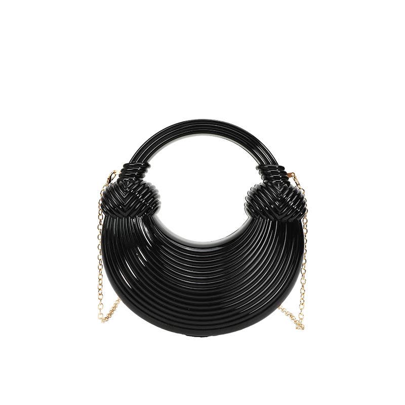 diamond-shaped transparent handbag