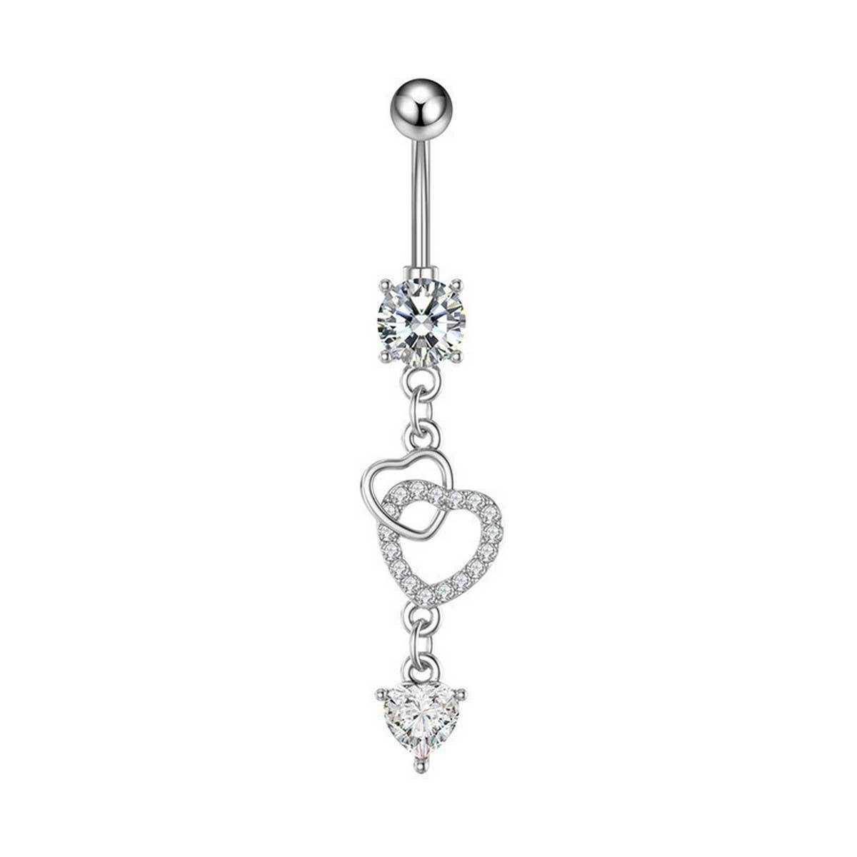 Fan Shape CZ Belly Ring ??Hypoallergenic Style_CWMM9198