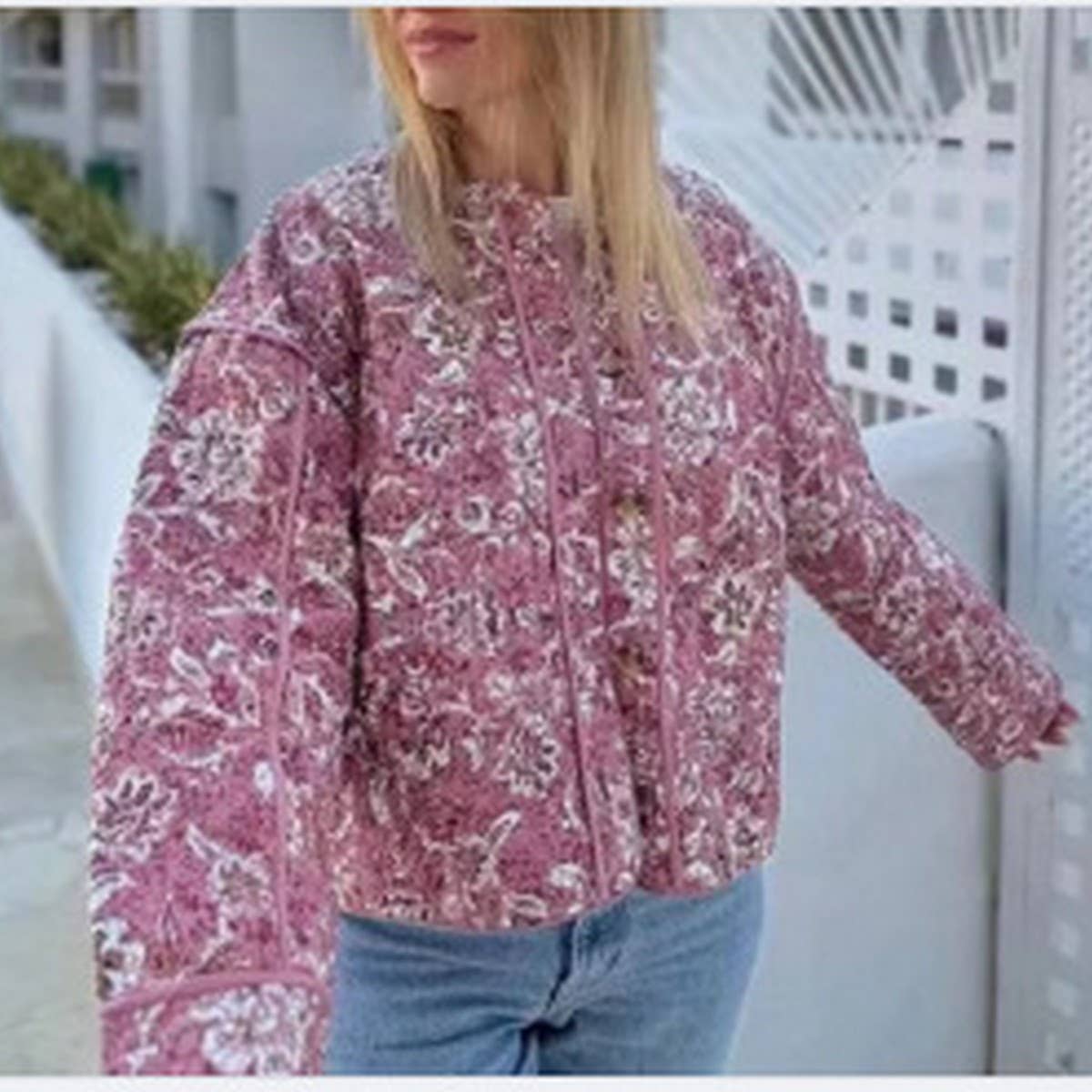 WINE VINTAGE STYLE QUILTED JACKET