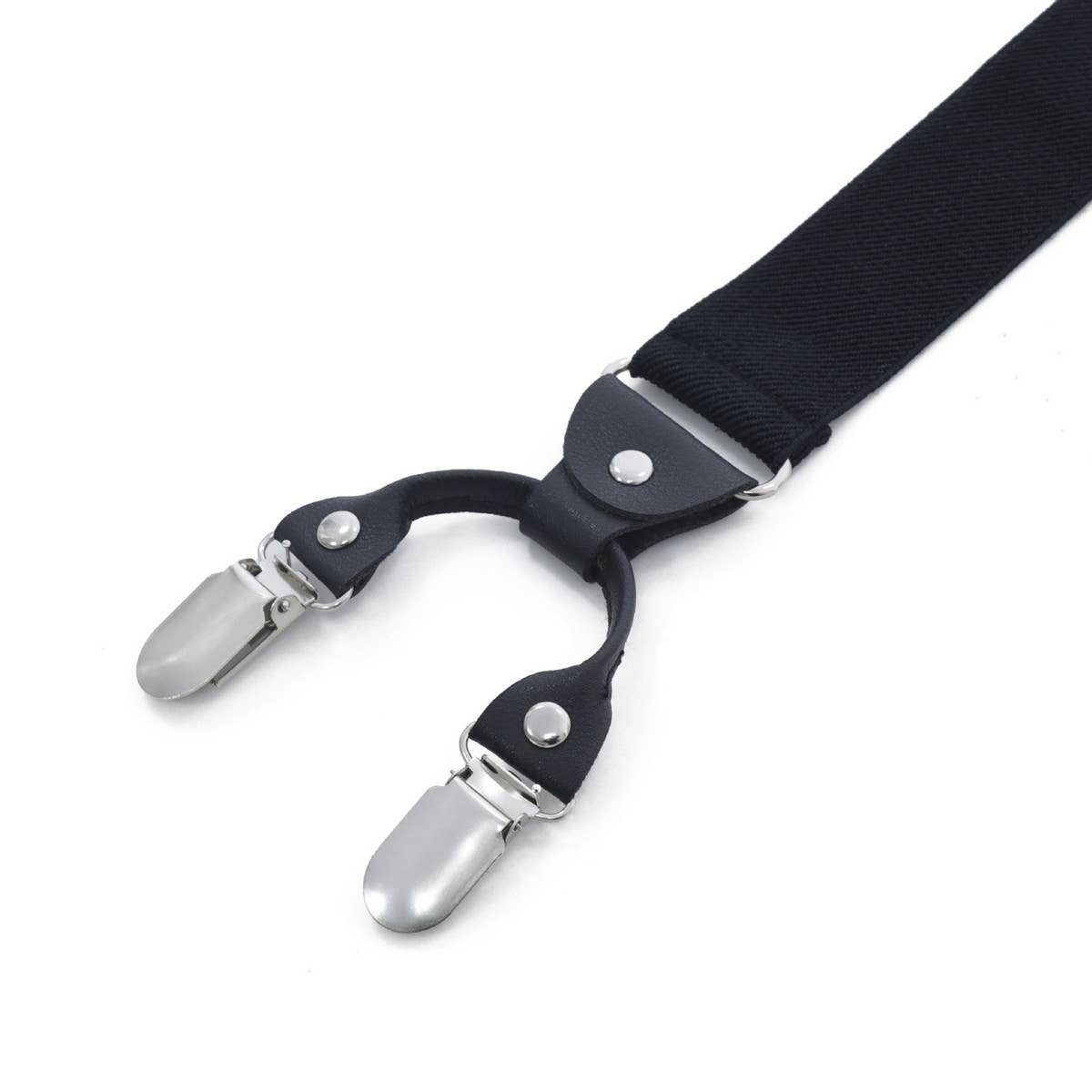 3.5CM BLACK SOLID COLOR SUSPENDER CLIP_CWMM1102