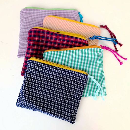 SIMPLE PLAID COLOR PENCIL CASE COSMETIC BAG_CWAB1038