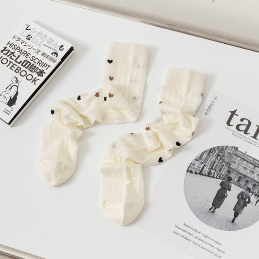 HOLLOW JACQUARD MIDDLE-CALF SOCKS