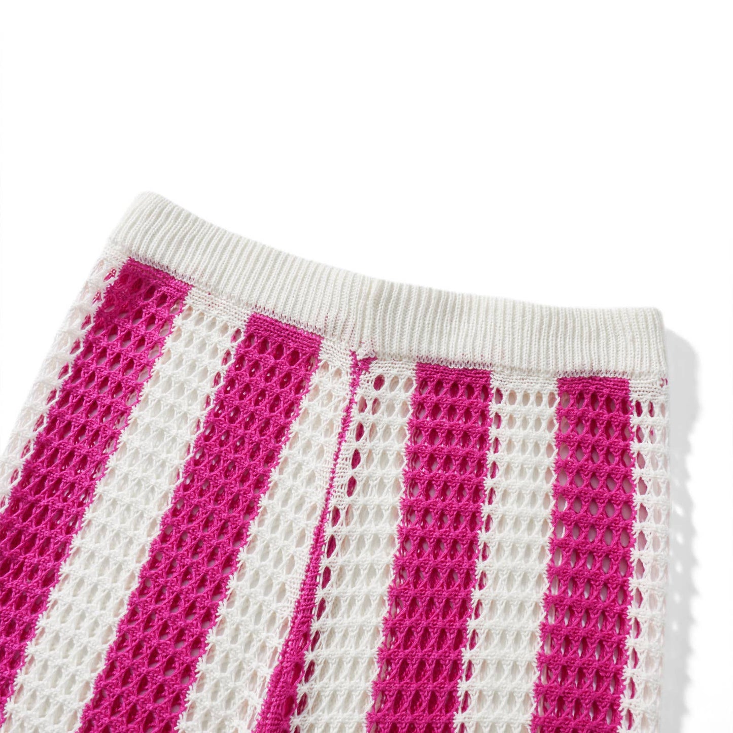 V-neck striped shirt,wide-leg pants,knitted suit