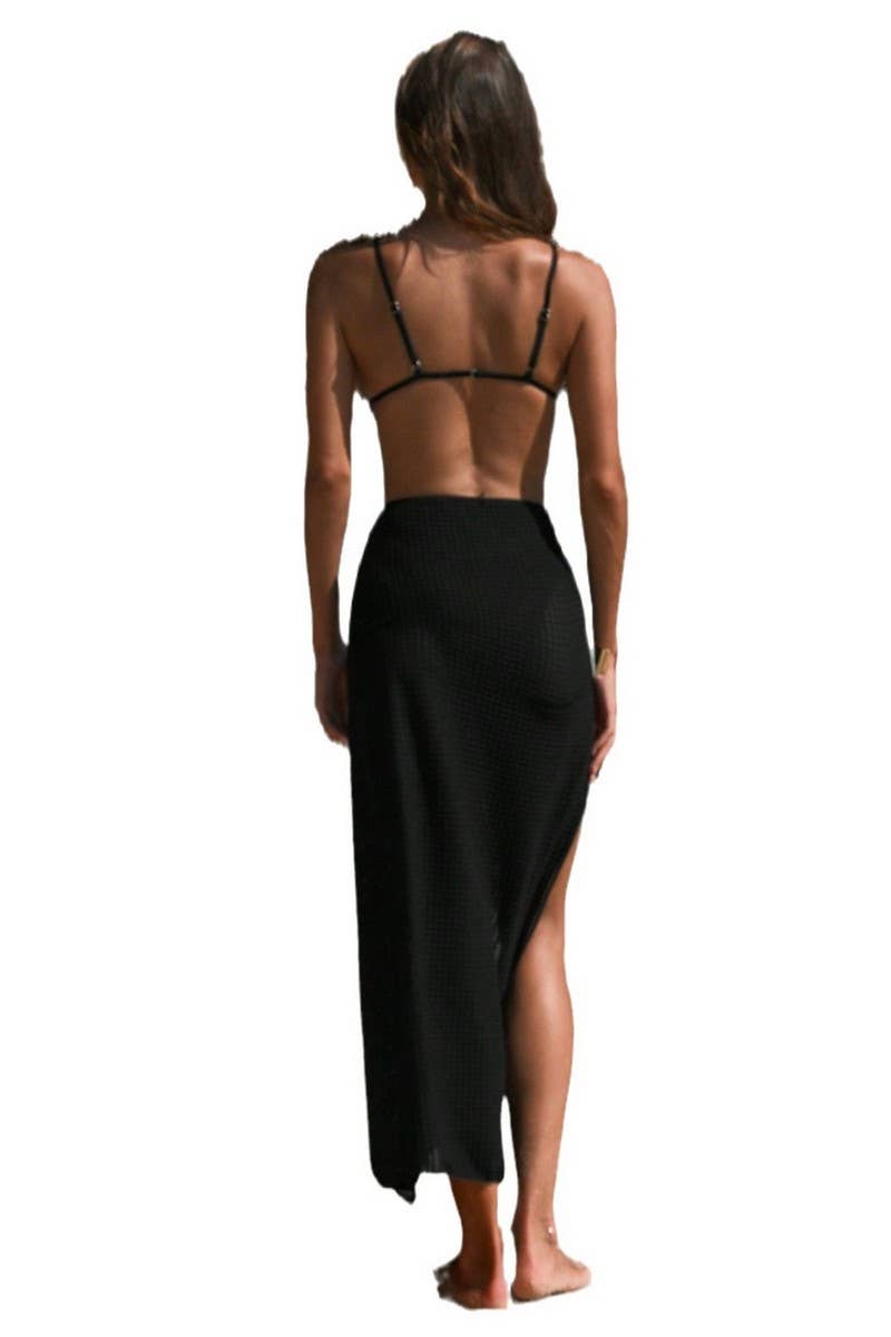 CWMW0887_LONG SKIRT FLORAL BEACH BIKINI SWIMSUIT SET