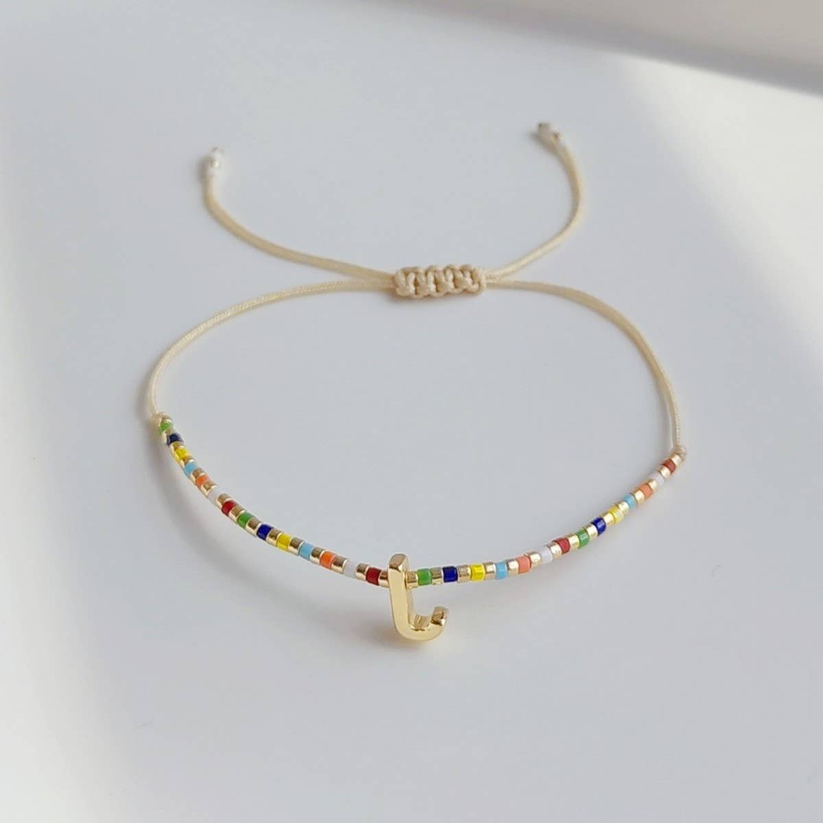CWAJE4567_BOHEMIAN ADJUSTABLE GOLD LETTER BRACELET