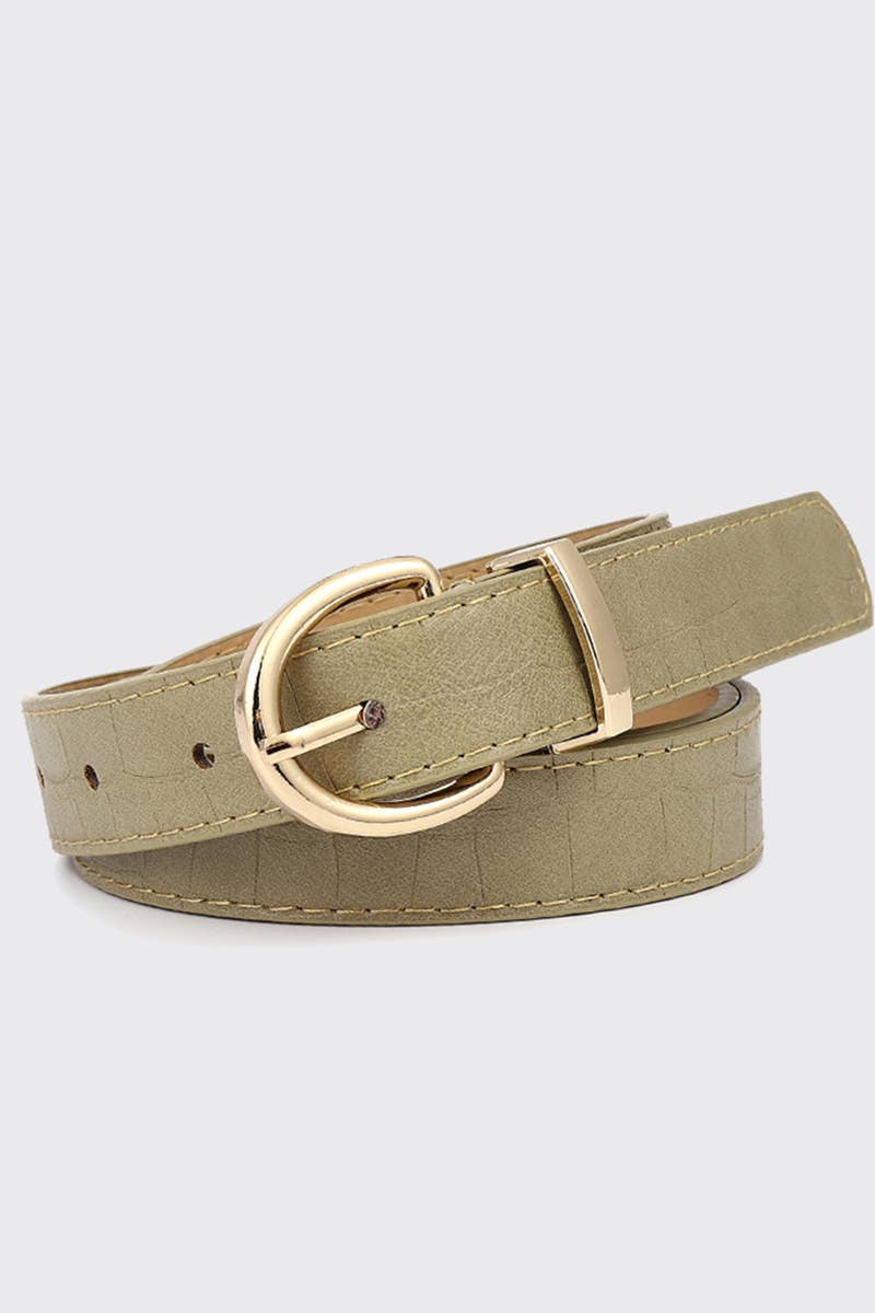 ROUND BUCKLE LEATHER BELT_CWABE0081