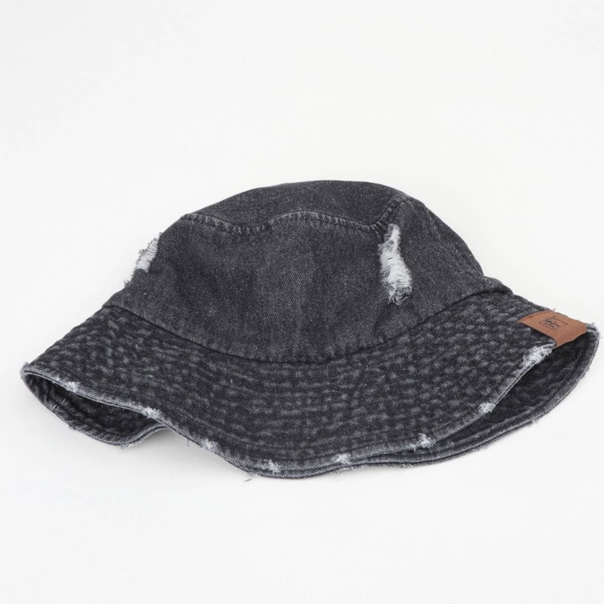 CWAH1518_WASHED VINTAGE TORN DENIM BUCKET HAT