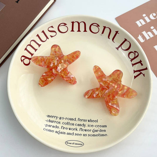 Simple Starfish Acetate Ocean Hair Claw Clip_CWAHA5962