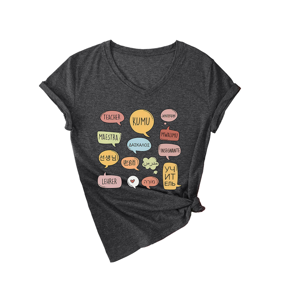 Women??¢s Teaching Tee ??V Neck Teacher Shirt_CWTTSL0478