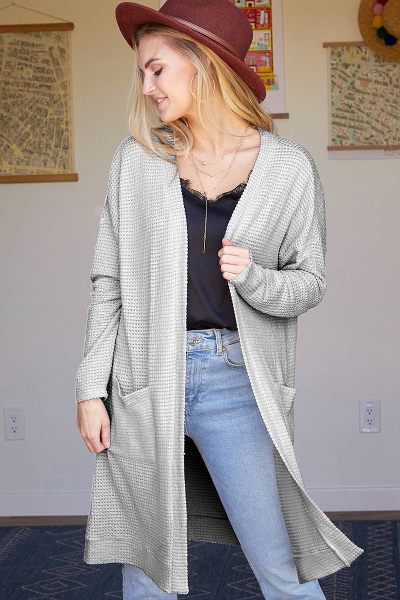 CWOCAL529_Long Sleeve Casual Open Front Long Cardigan