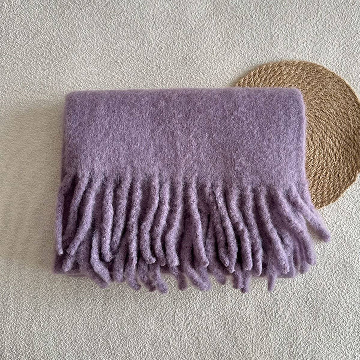 Soft Merino Wool Solid Scarf ??White Winter Wrap_CWASC2294