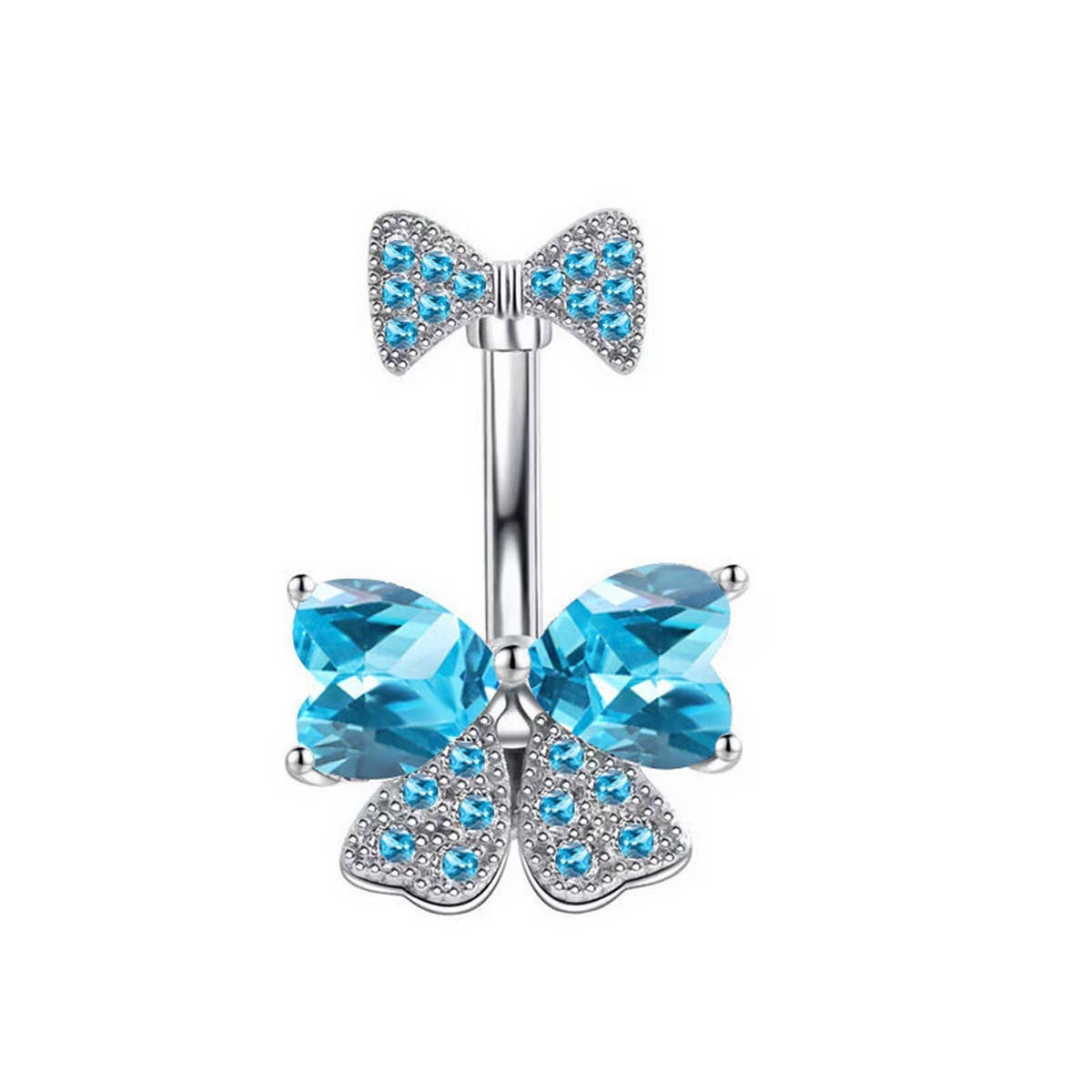 Best-Selling Copper Bow Zircon Belly Button Ring_CWMM9462