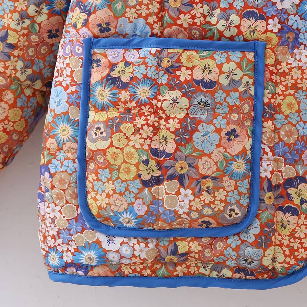 REVERSIBLE FLORAL LOOSE WARM QUILTED JACKETS