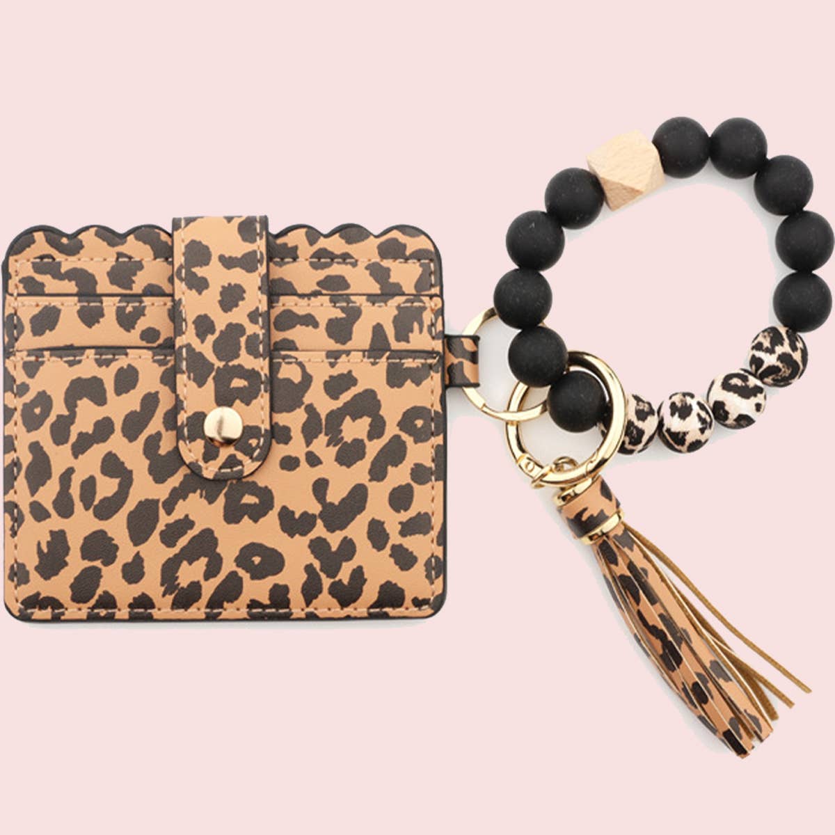 LEATHER WALLET TASSEL KEYCHAIN BRACELET