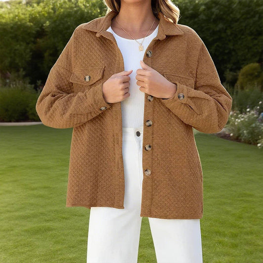 Solid-color diamond-shaped light casual jacket