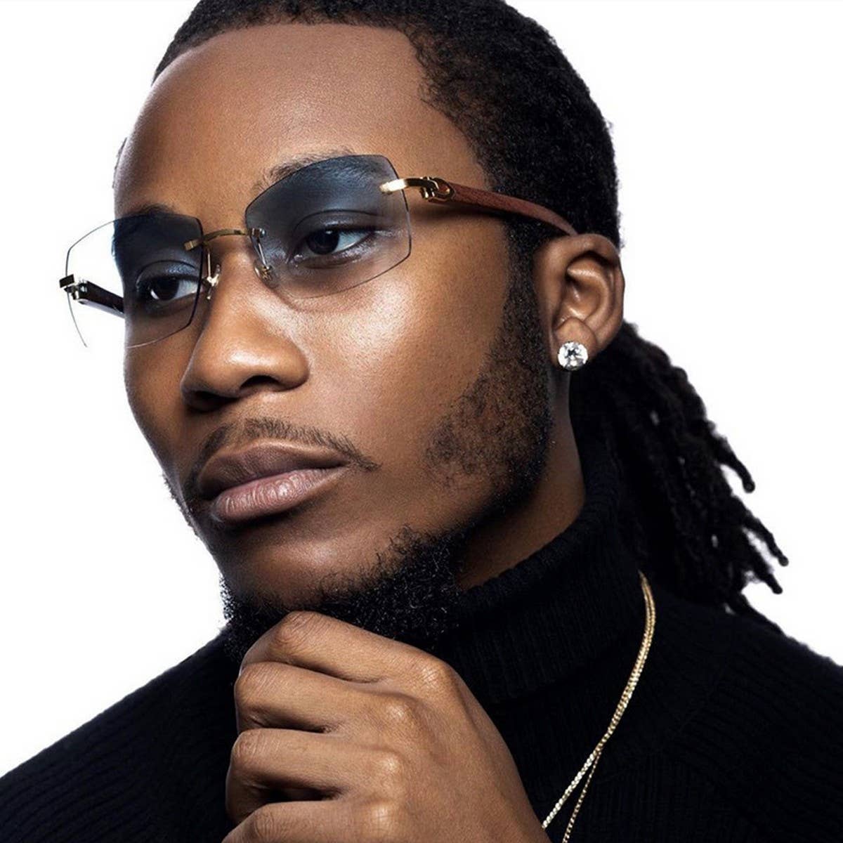 FRAMELESS ORIGINAL WOOD LEG SLINGSHOT SUNGLASSES