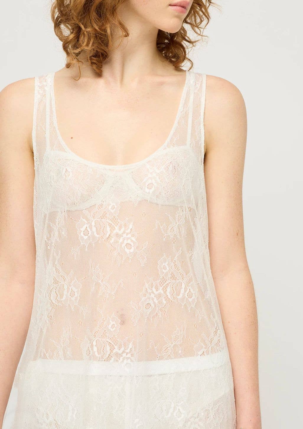 Sexy see-through lace blouse dress with cutout