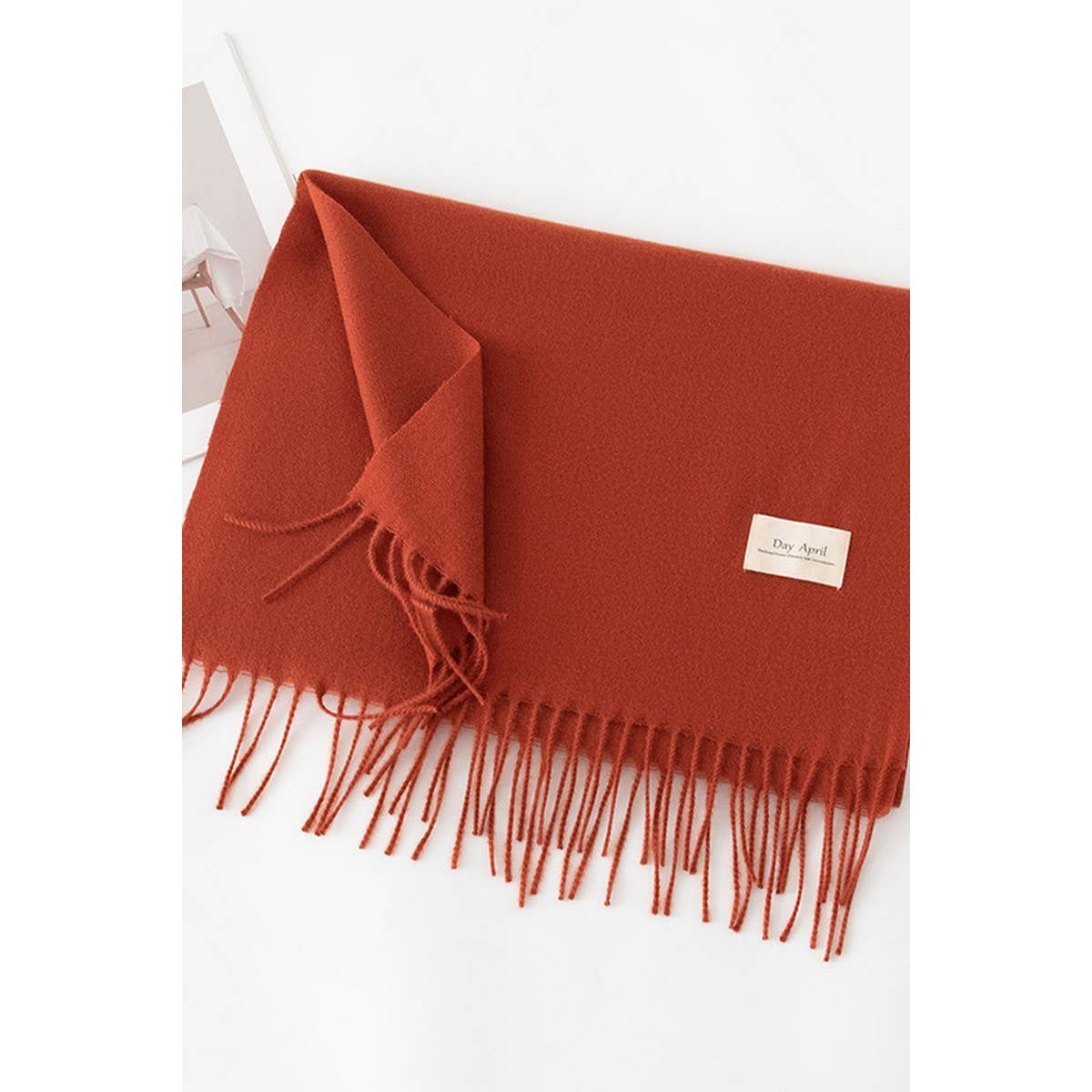 CWASC1482_SOLID COLOR MEDIUM-LENGTH WARM SCARF SHAWL NECK