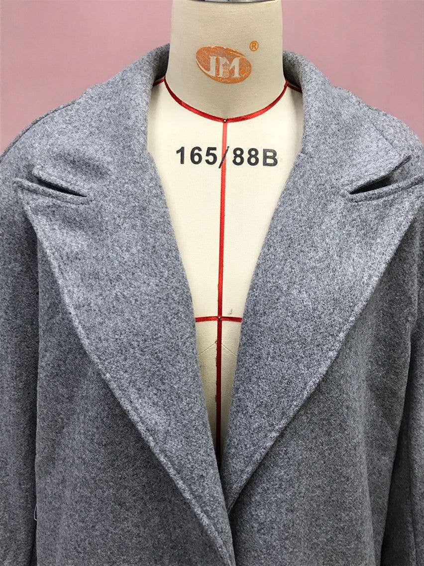 LONG SLEEVE SOLID COLOR LAPEL SINGLE BUTTON COAT