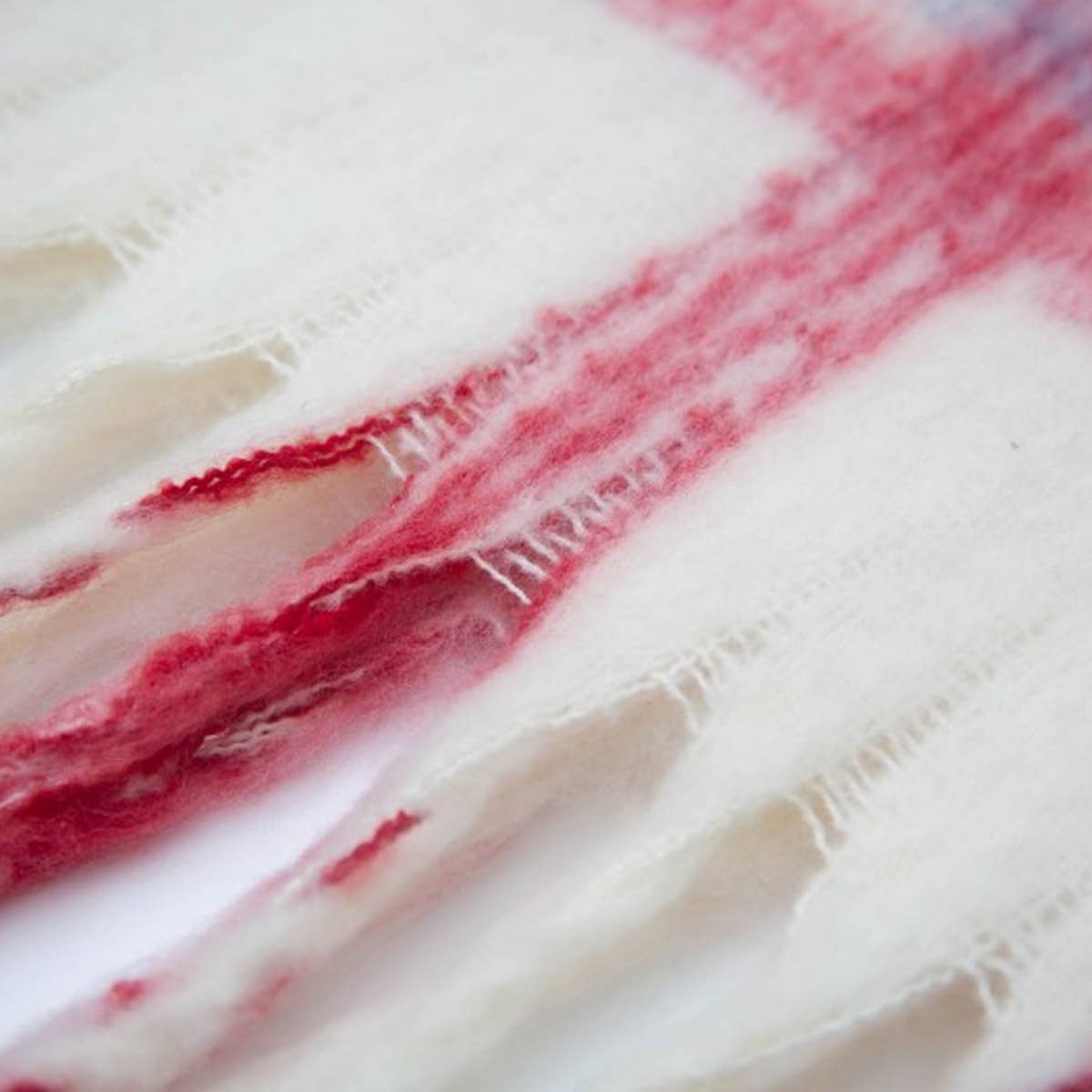 Chunky Circle Yarn Plaid Scarf - Thick Fall/Winter