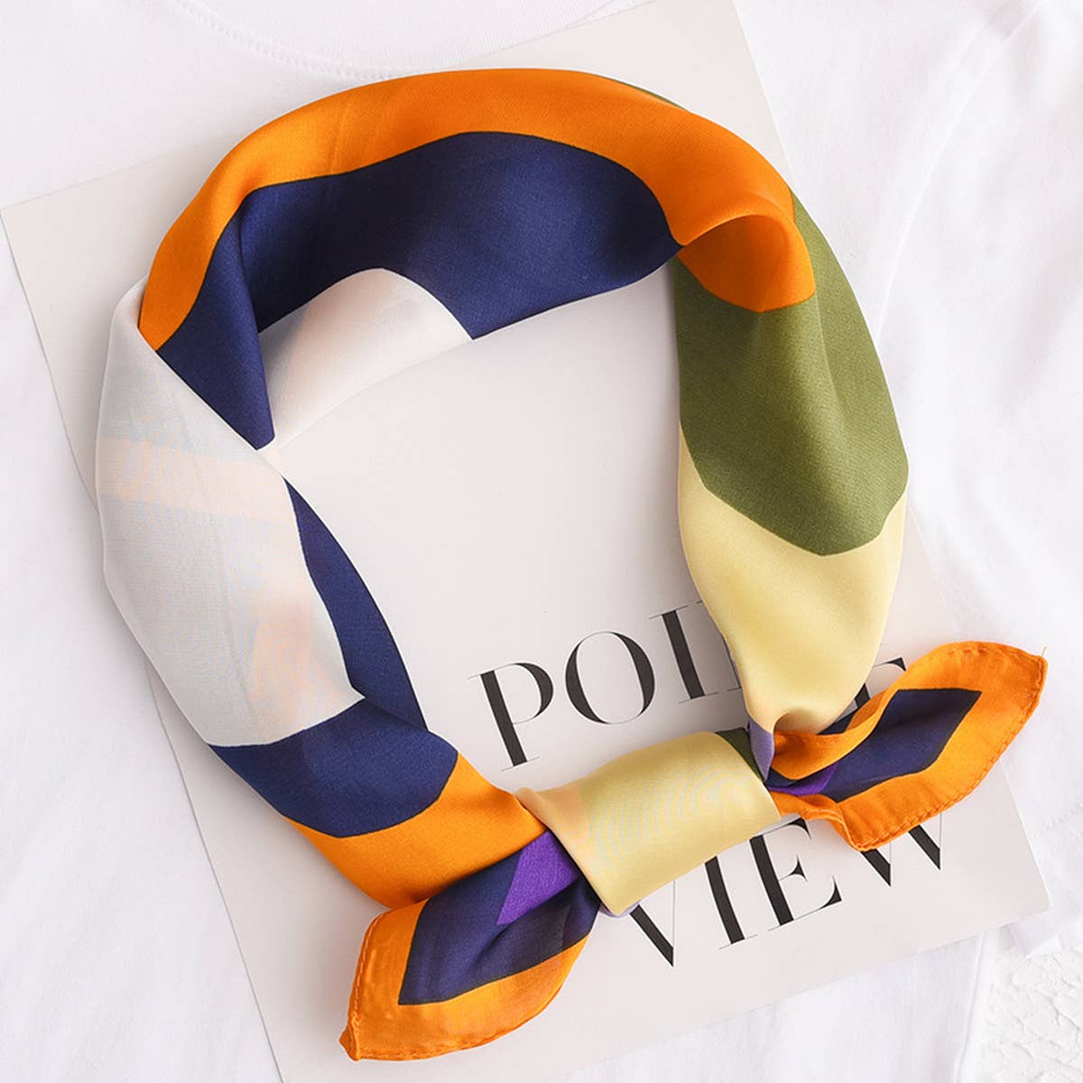 CWASC2399_COLORFUL SPLICING SWEET AND FRESH SILK SCARF