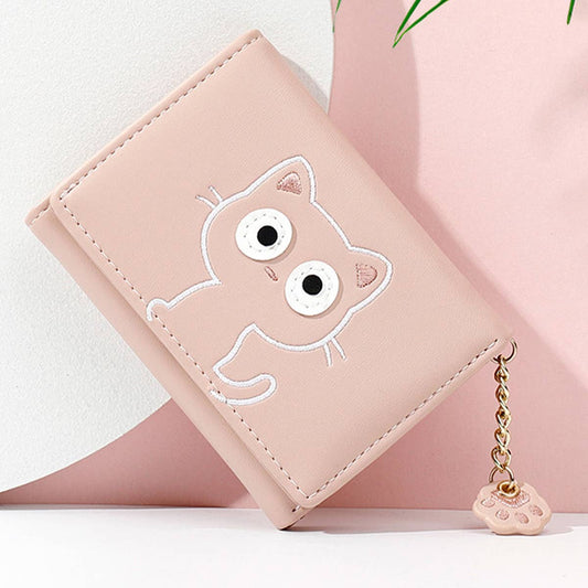 CUTE KITTEN PATTERNED ZIPPERED WALLET_CWAB1626