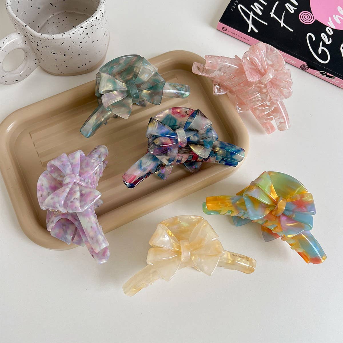 Cute Bow Acetate Claw Clip ? Double-Sided Desig