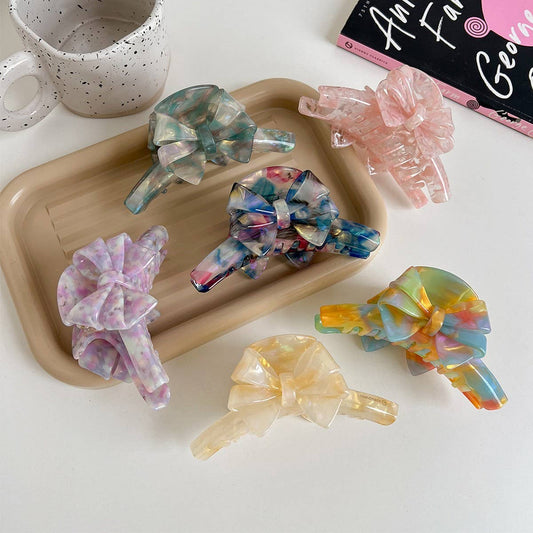 Cute Bow Acetate Claw Clip ? Double-Sided Desig
