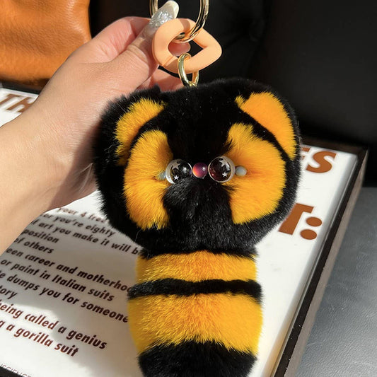 CUTE CHUBBY KITTEN CAR KEYCHAIN PLUSH PENDANT