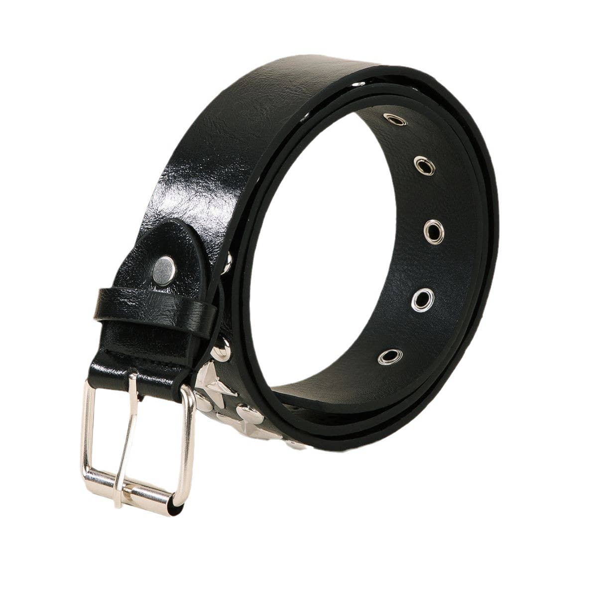 Five-pointed star rivets Punk-style belt