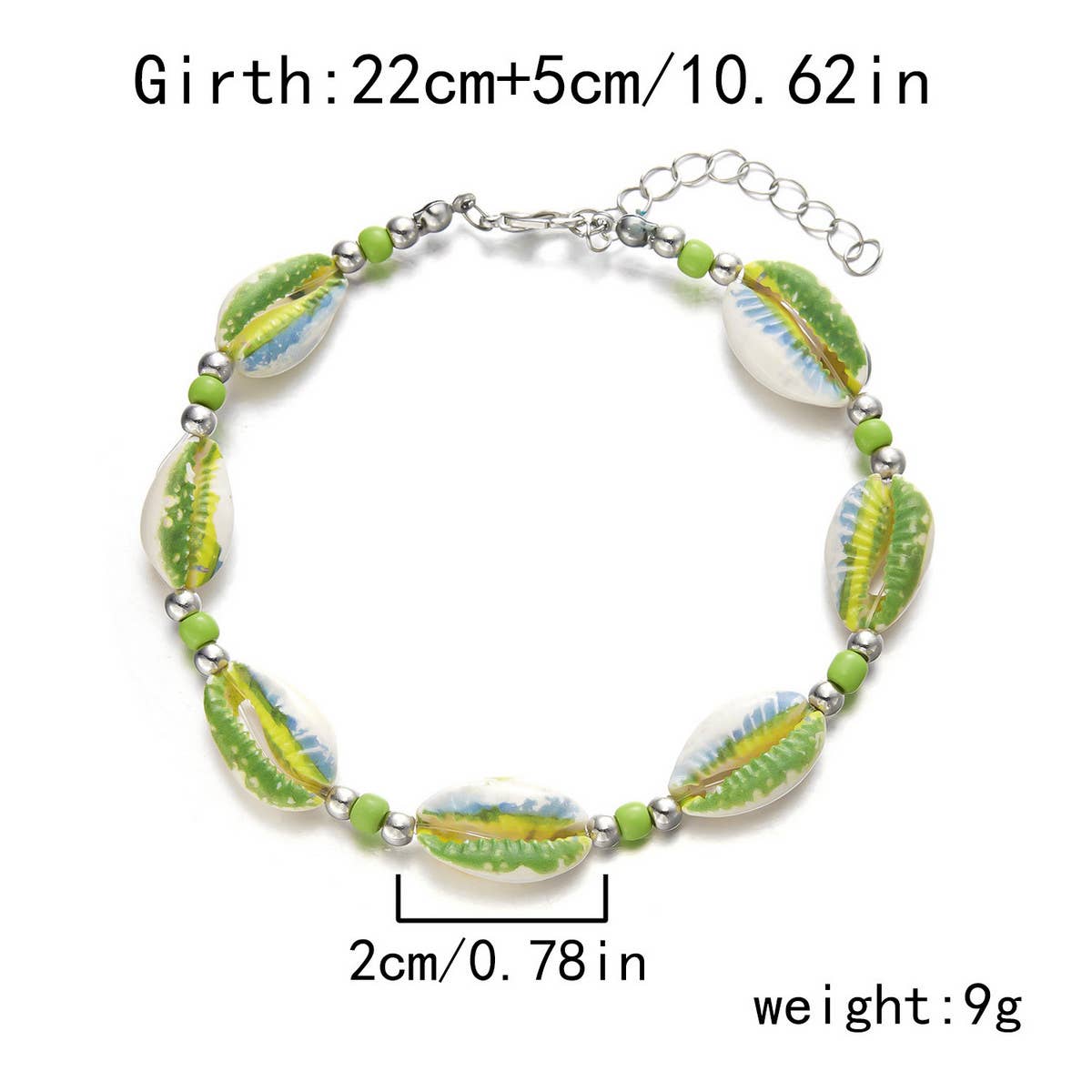 HAND-WOVEN BEACH COLORED SHELL RICE BEAD BRACELET