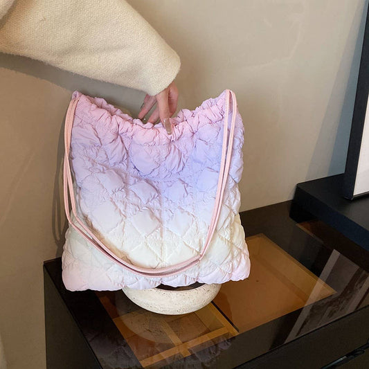 Gradient Cloud Bag Puffer Shoulder Tote_CUAB00518