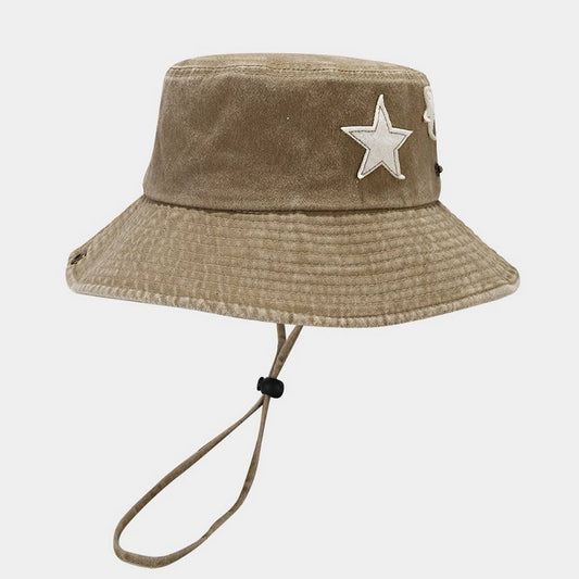 Vintage Star Washed Cowboy Sun Hat for Outdoors_CWAH3802