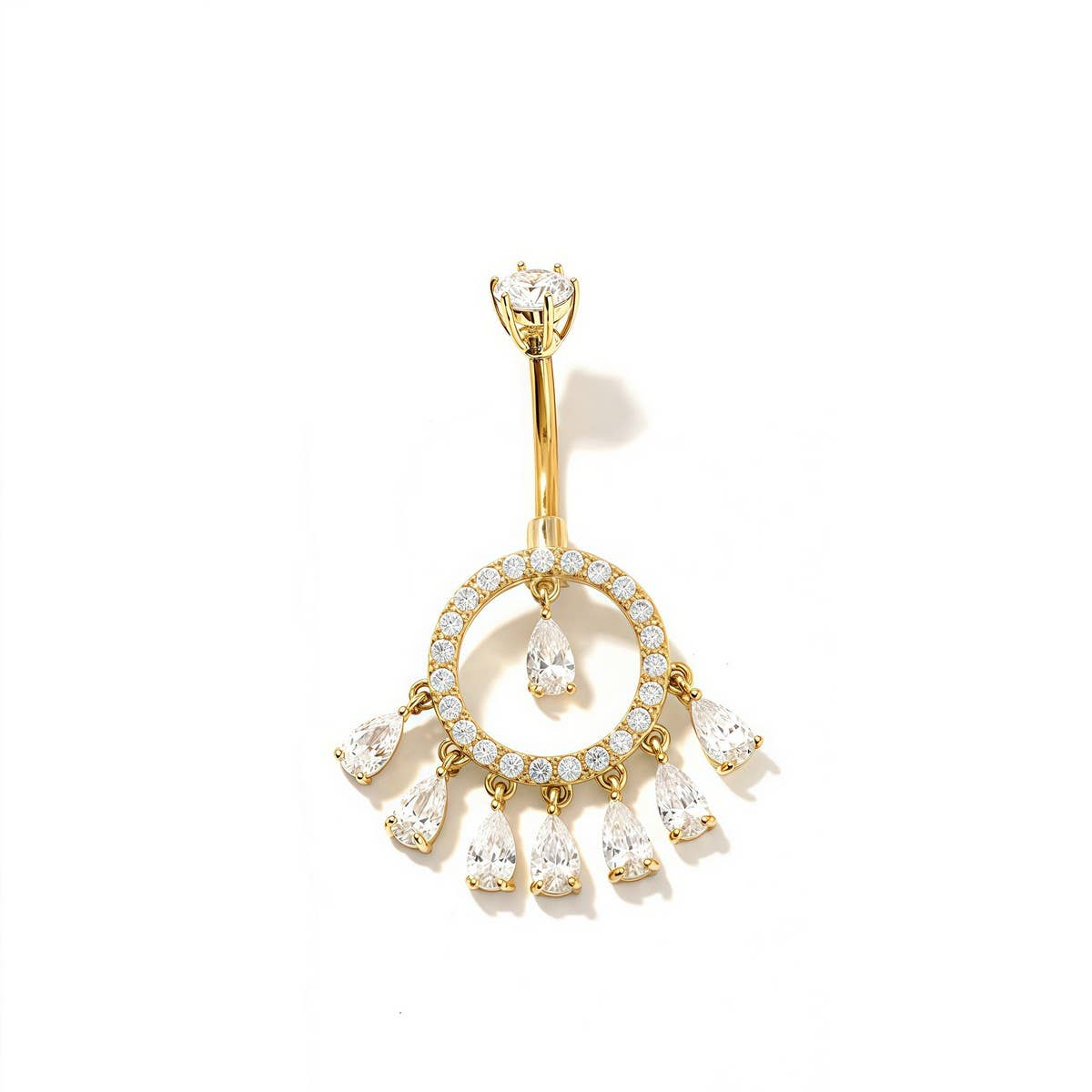 Teardrop Tassel Navel Ring Luxury Piercing