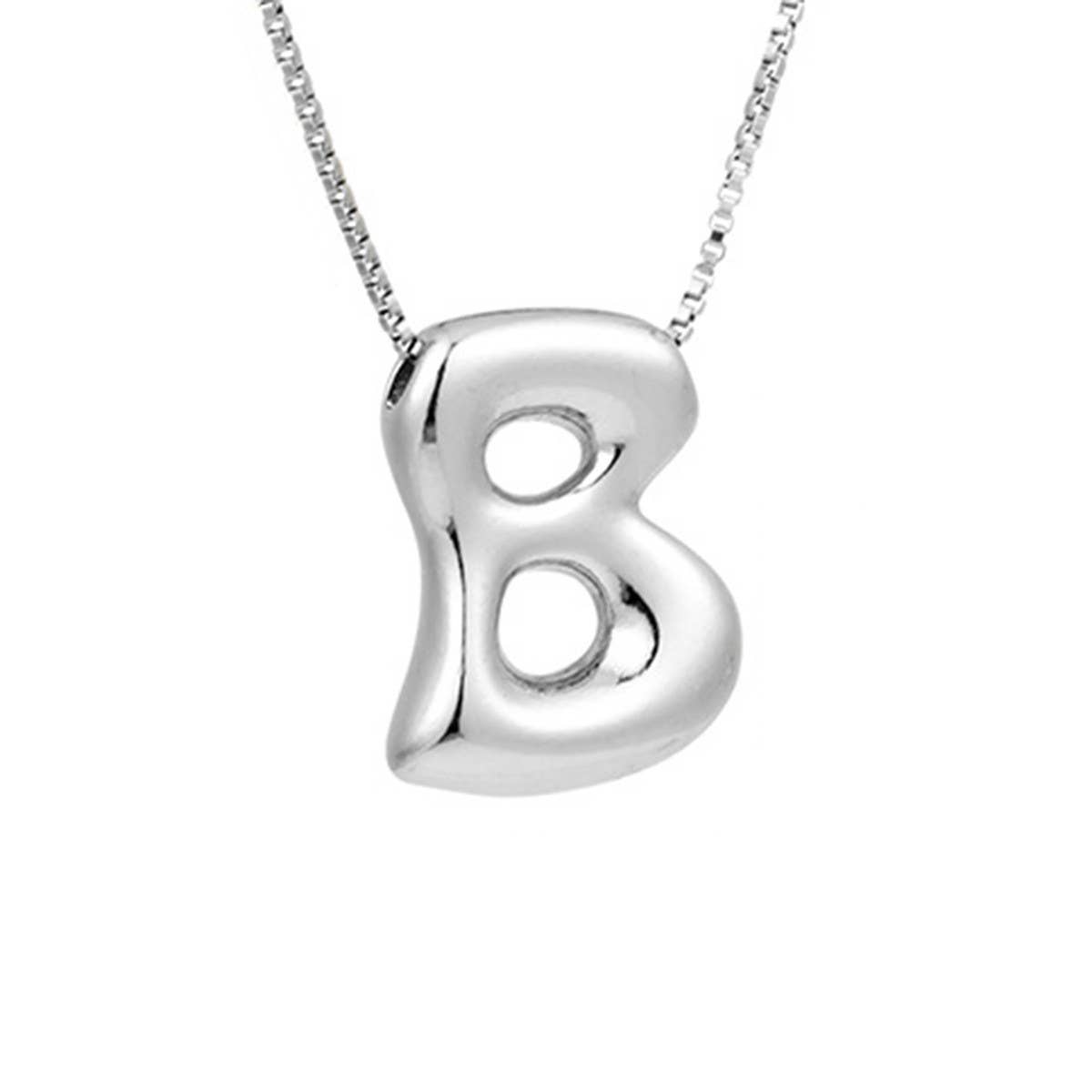 Hip Hop 26 Letters Pendant Necklace - Silver Chain