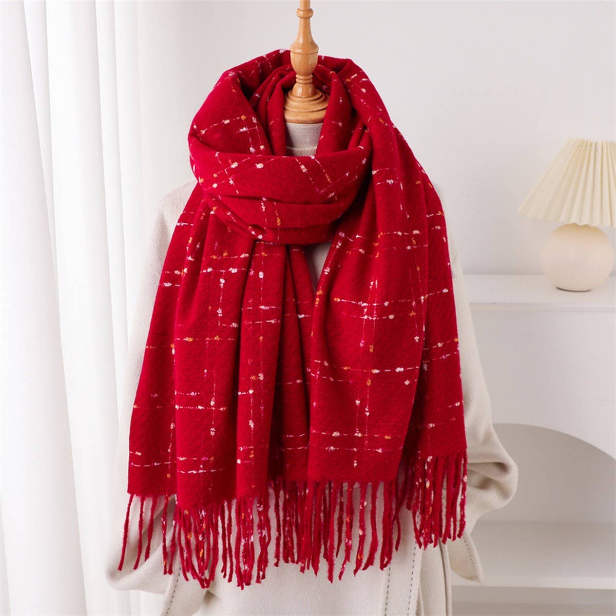 Lightweight Korean Style Fringe Winter Scarf Wrap