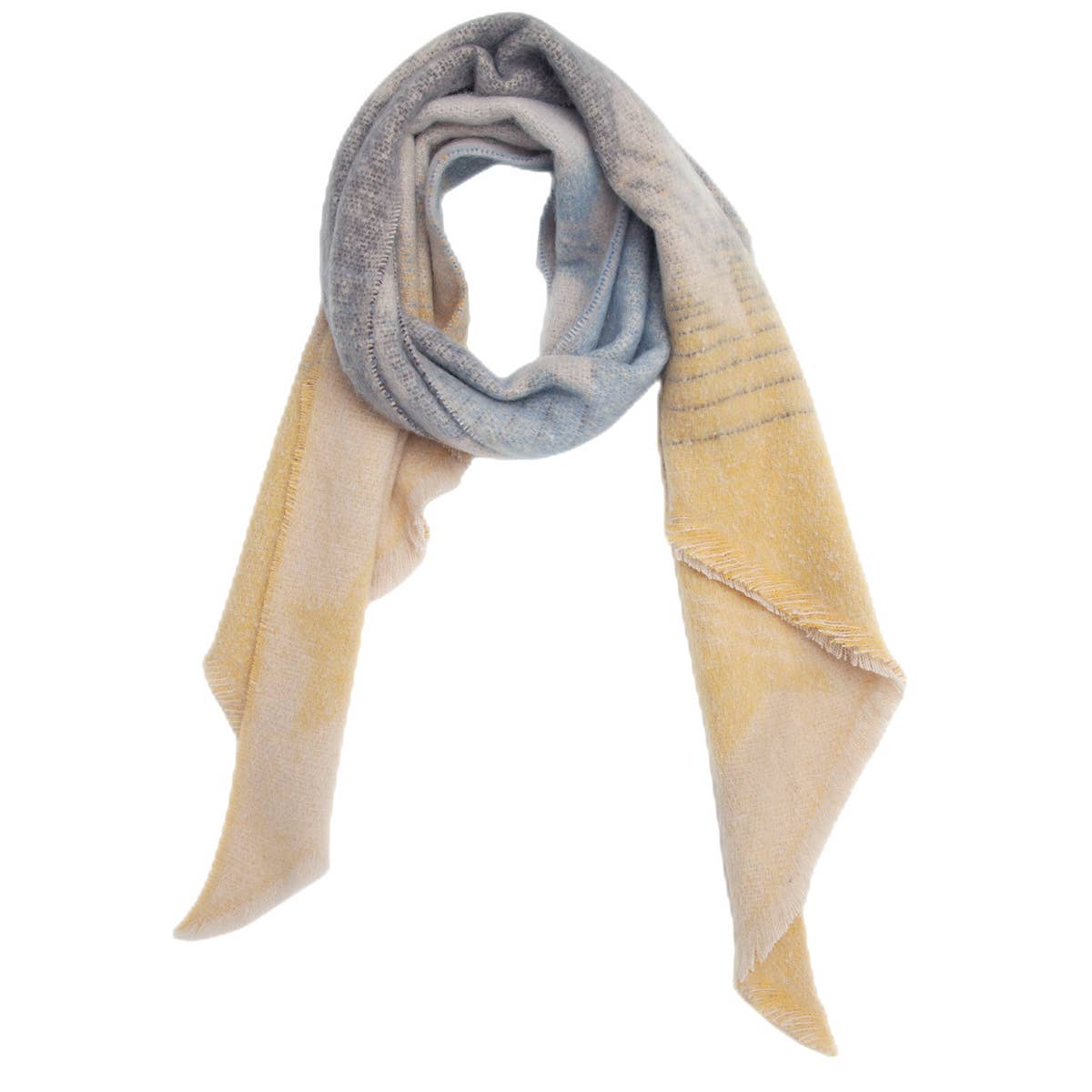 Striped Fuzzy Shawl - Thick Winter Wrap for Women_CWASC0120