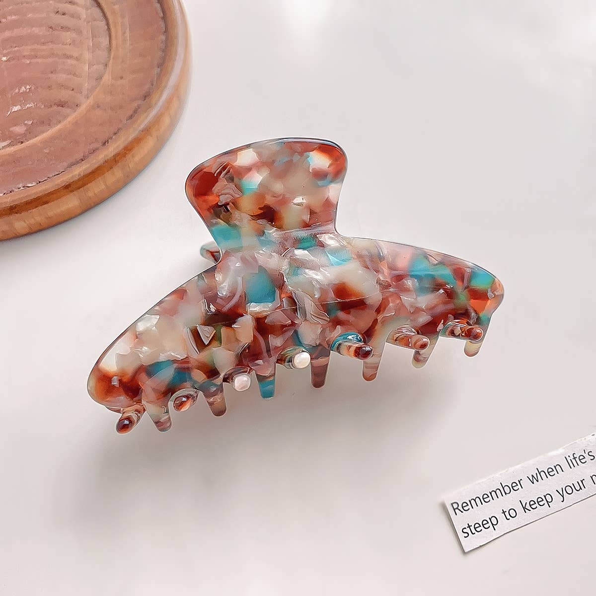 Acetic acid plate grip leopard print hair grip