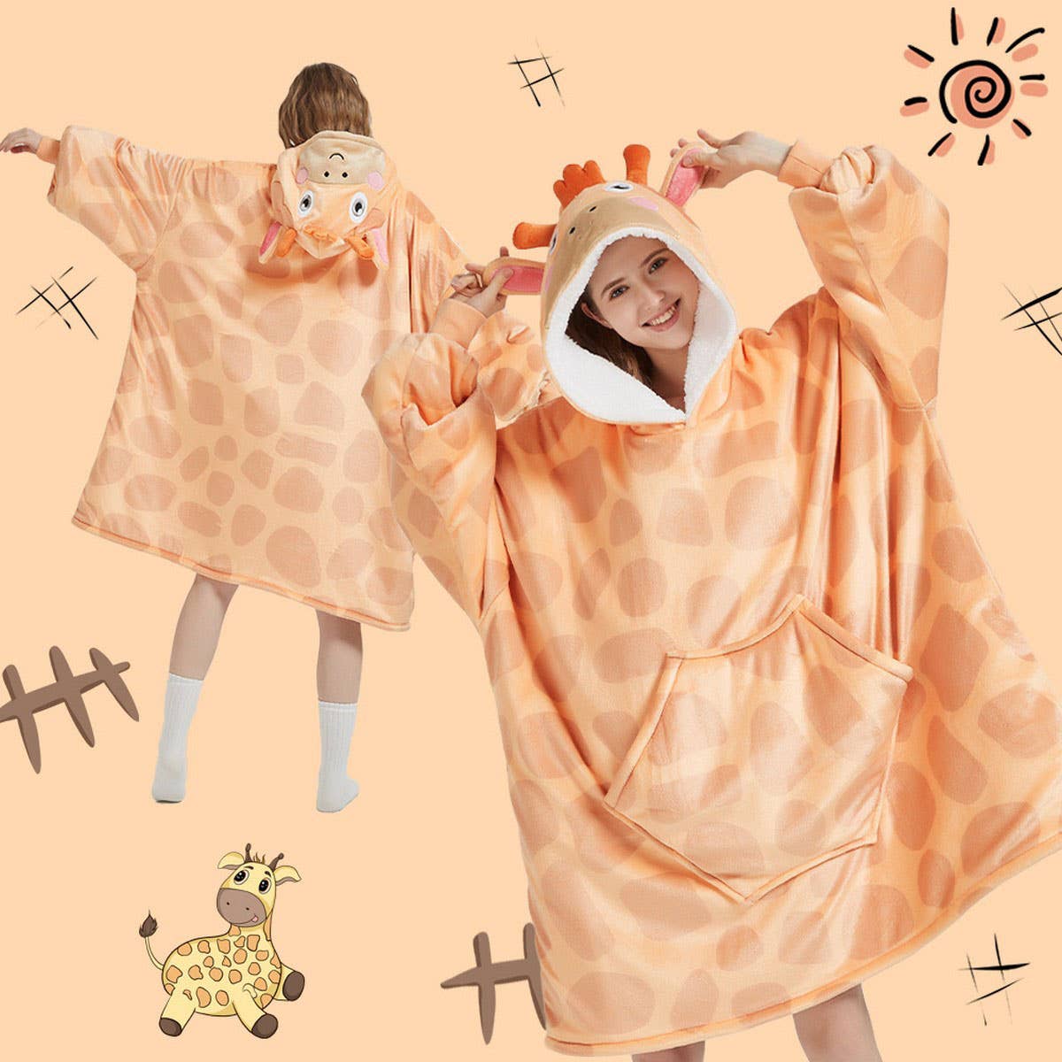 Couple¡¯s Panda Cartoon Long Sleeve Hoodie Pajamas